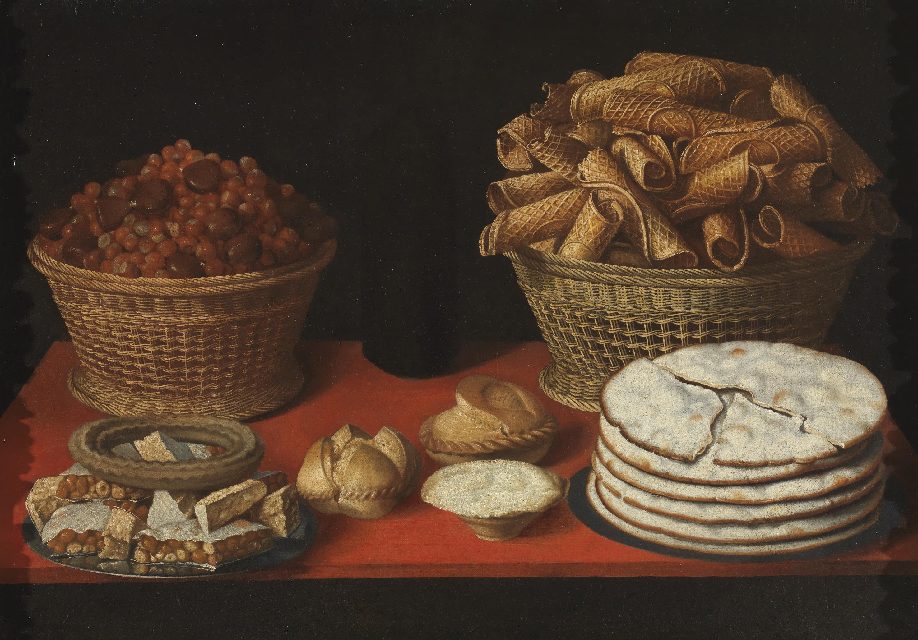 Tomás Hiepes - Dulces y frutos secos sobre una mesa - 1600-1635